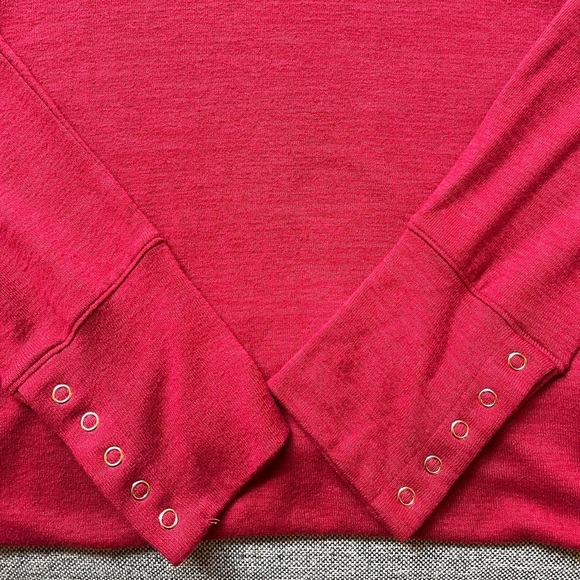 π NWT Rafaella Red Long Sleeve Gold Button Sweater, Size: XL - Picture 8 of 13